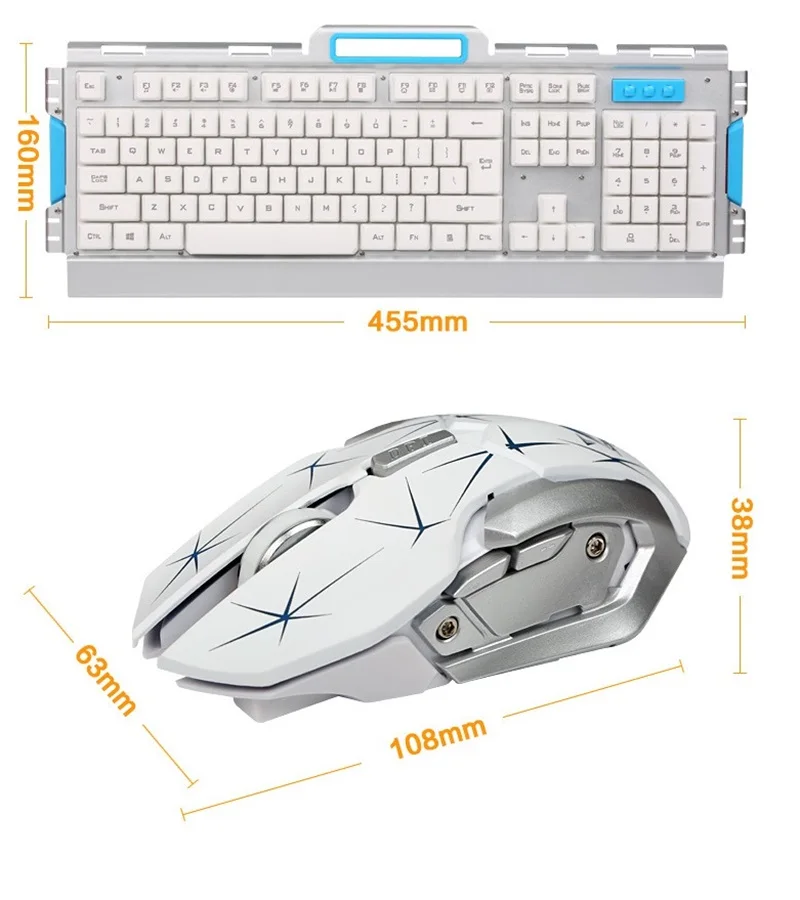 FELYBY Металл водонепроницаемый офис игры двойного назначения беспроводная мышь и клавиатура набор