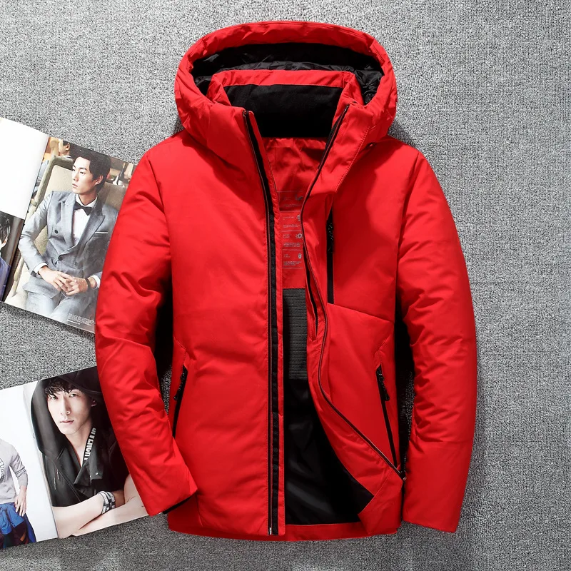 

2019 Top Quality Winter Duck Down Jacket Men Fur Collar Jacket Men Thick Warm Mens White Duck Down Coat Jaqueta Masculina