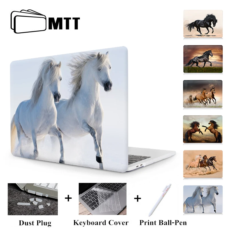MTT Horse Print Case For Apple Macbook Air Pro Retina 11 12 13 15 inch With Touch Bar Shell for mac book Pro 13 15 A1989 A1990