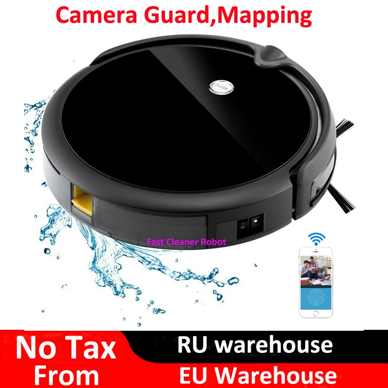 Newest Camera Video Monitor Wet Dry Robot Vacuum Cleaner Wireless With Map Navigation WiFi App Cont
