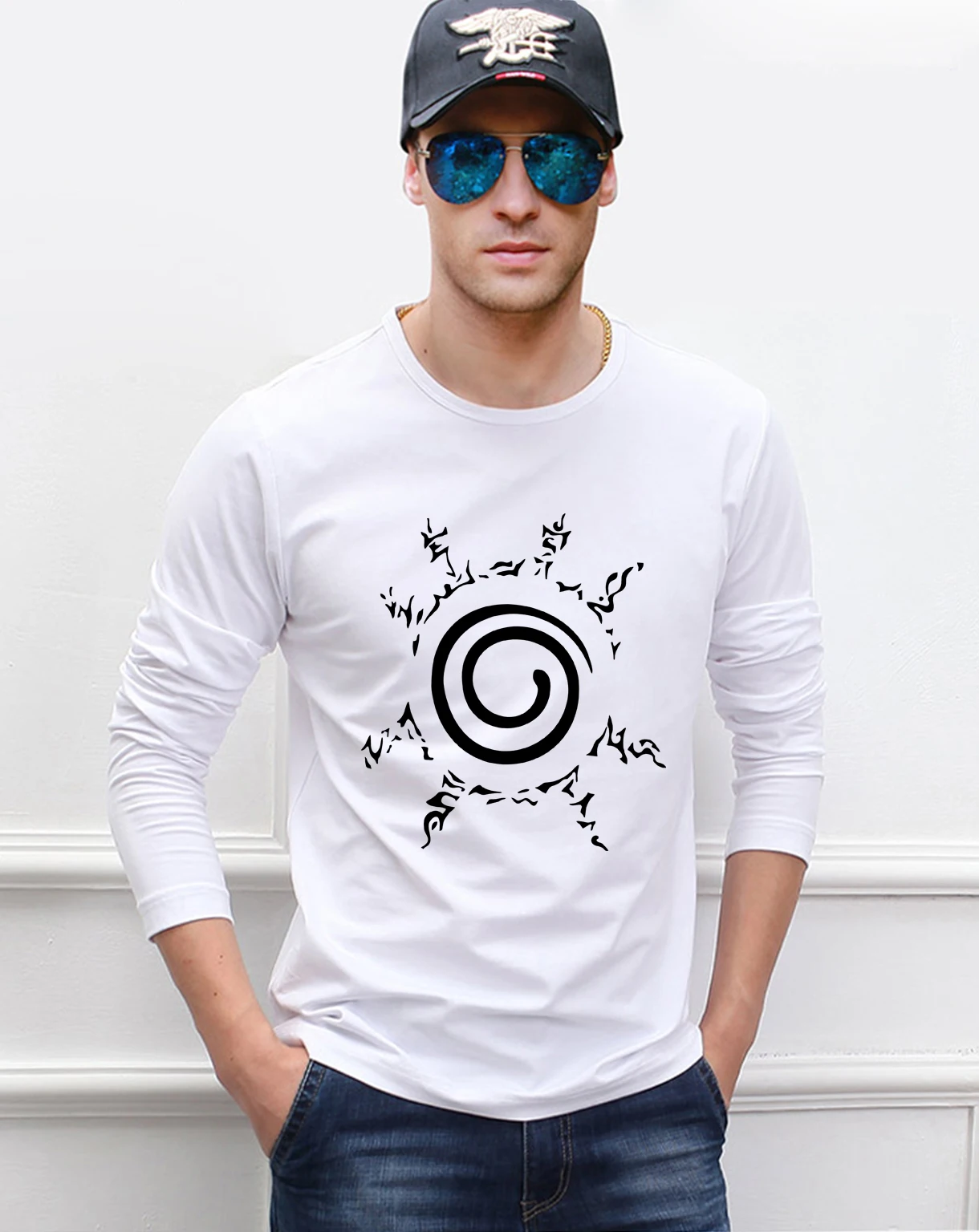 Download 2019 spring new men's long sleeve T-shirts brand clothing ...