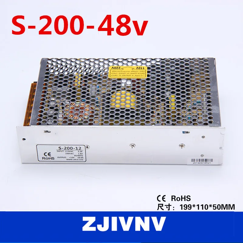 200W SMPS switching power supply single output 48V 3.2A CNC Router stepper motor &amp Engraving TYPE:S-200-48 | Обустройство дома