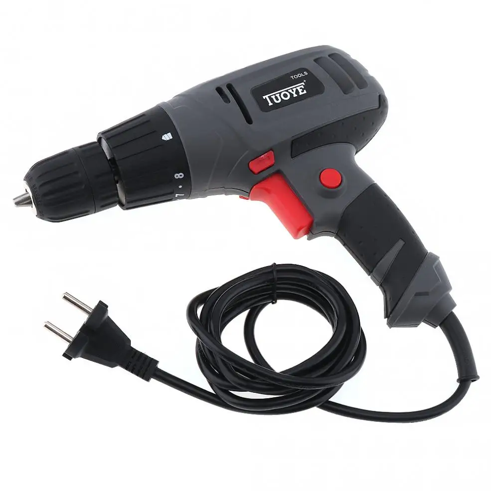 

TUOYE AC 100 - 240V 300W Gray Multi-function Electric Drill Tool with Rotation Adjustment Switch and 2pcs Carbon Brushes