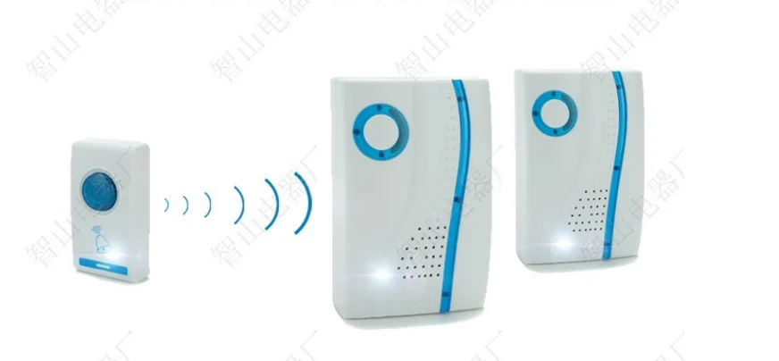 One to Two House Building Wireless Digital Flashing LED Doorbell 32 Chimes Music Room Office Gate Door bell +2 Digital Receiver