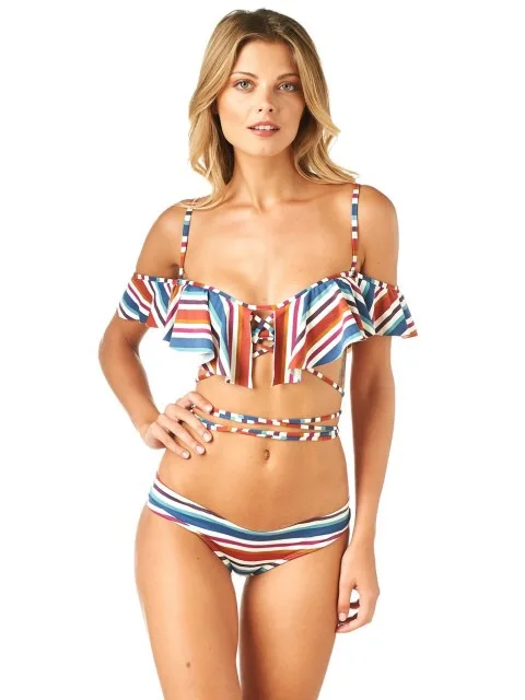 2017 новый женский bikinis set бинты холтер с плеча цветочный печати ванна костюм