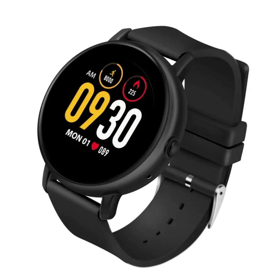 S666 Bluetooth вызова Смарт-часы IP67 Водонепроницаемый сердечный ритм SmartWatch 1,22 полный Экран Touch спортивный фитнес-браслет наручные часы - Цвет: Черный