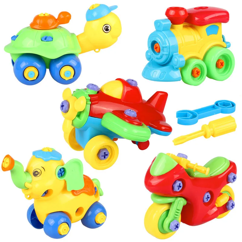 Сборные детские игрушки разборка сборка для детей автомобиль/вертолет/мотоцикл кубики для обучения игрушки с винтовые игрушки для детей