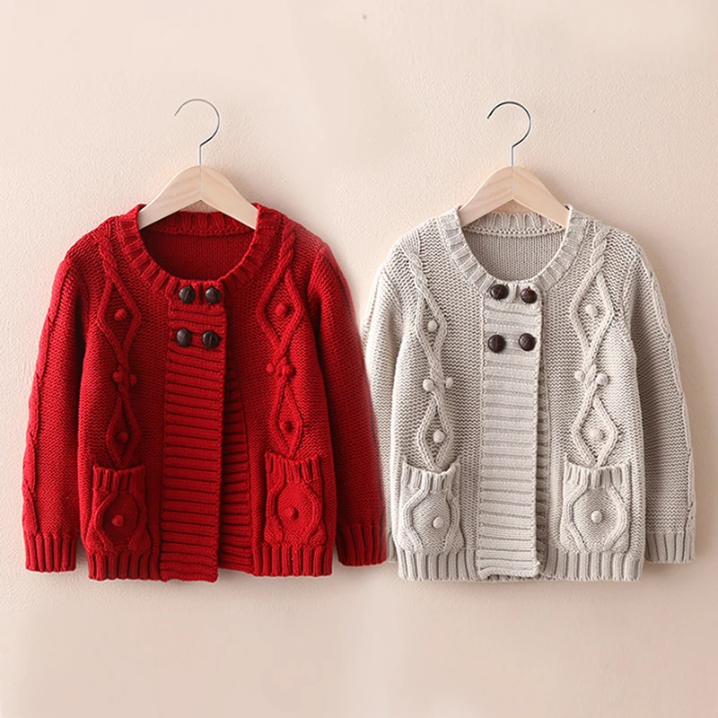 

2018 spring double breasted girls clothing child long-sleeve cardigan outerwear Spring Autumn Cardigan Sweater Baby Girls Coat