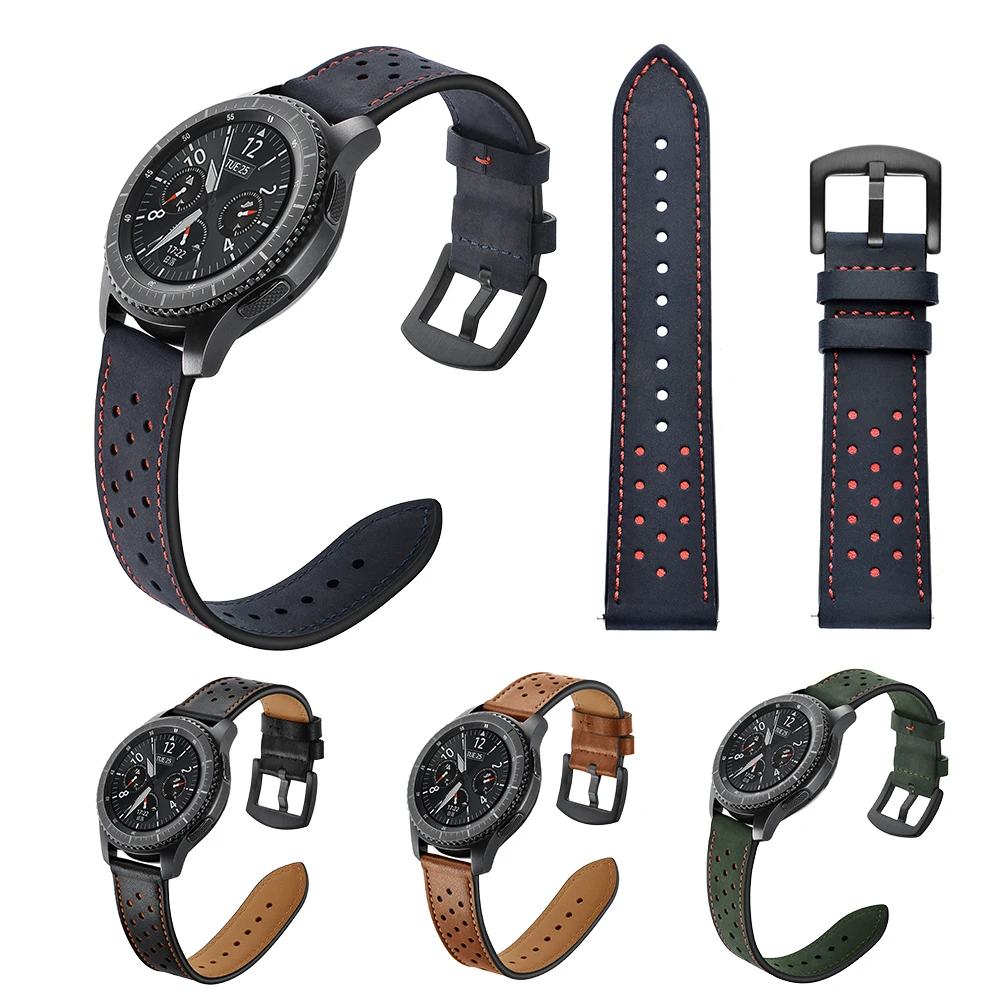 22 мм спортивный кожаный ремешок для Samsung Gear S3 S 3 Frontier/классический браслет ремешки