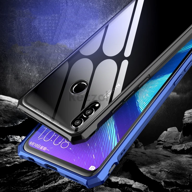 Para Huawei honor 8X max caso cubierta de lujo de parachoques de Metal duro de vidrio templado claro de la contraportada para Huawei honor 8X fundas Coque