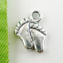 Doreen Box прекрасный 100 шт античные серебряные подвески в форме ног ребенка Подвески 11,6x8,5 мм(B03554