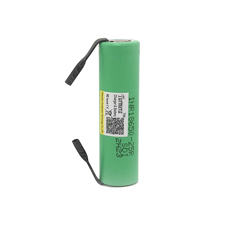 18650 аккумулятор 25r inr18650 2500mah 20a с никелевым аккумулятором diy для