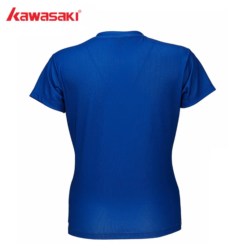 Kawasaki рубашка для бадминтона женские теннисные майки с v-образным вырезом дышащие Синие Цвета Бадминтон Спорт Футболка ST-S2112