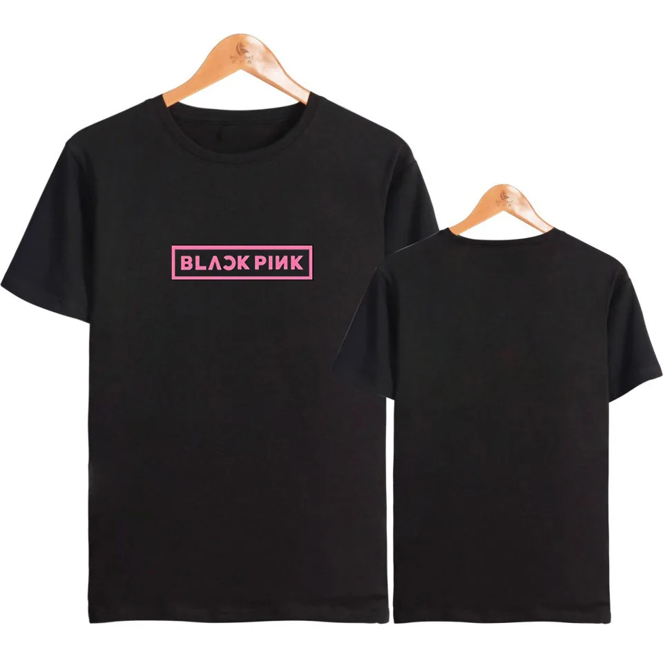 

New arrival unique KPOP Blackpink Cotton T Shirt Women Black Pink Short Sleeve T-shirt Couple Fan Support tshirts children