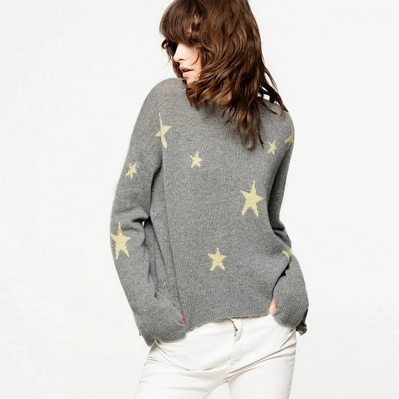 Buy 100 Cashmere Sweater Women Star Pattern Loose O