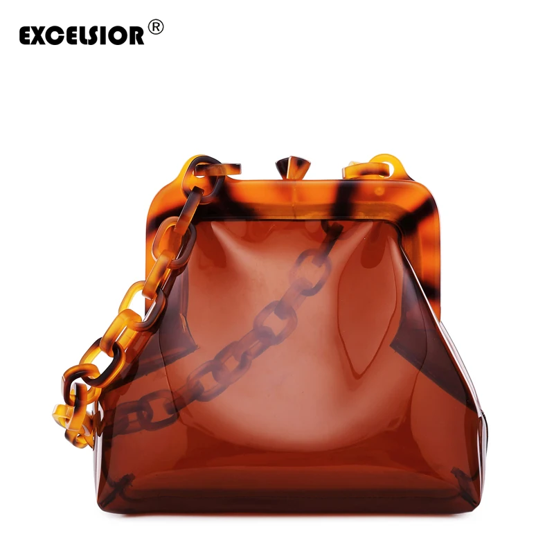 

EXCELSIOR Free Shipping Women's Bags Fashion Acrylic Bag PVC Shoulder Bags Transparent Messenger Bags for Women 2019 Sac a Main