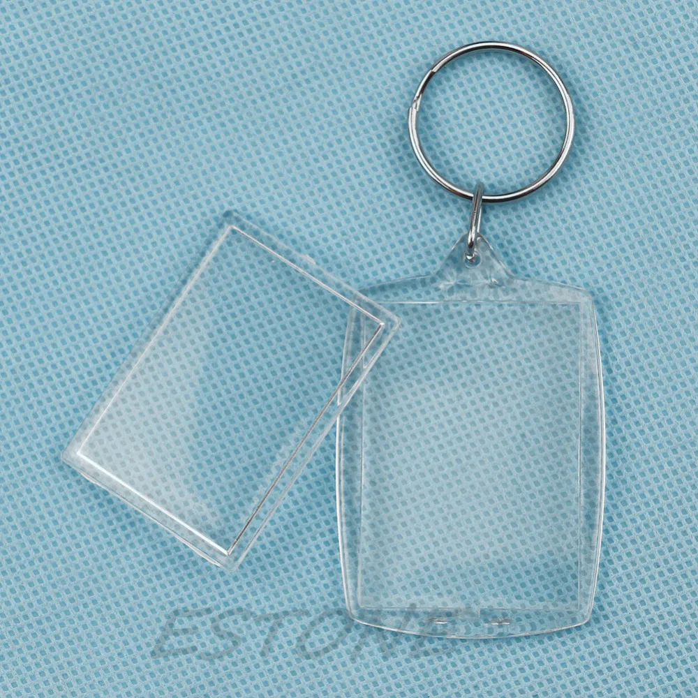 

Transparent Blank Insert Photo Picture Frame Keyfob Key Ring Chain KeyChain