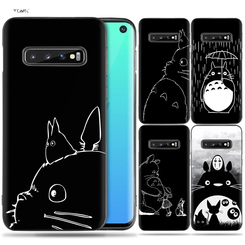 

Silicone Case Coque for Samsung Galaxy S8 S9 S10 Lite Plus S10e 5G S7 Edge S8+ S9+ S10+ Note 8 9 Studio Ghibli Totoro Black Dark