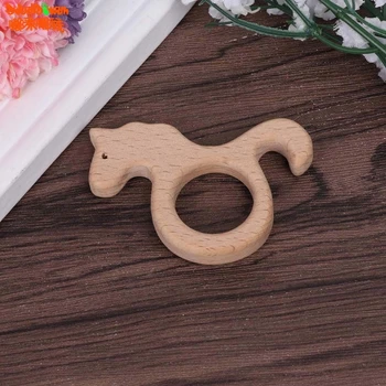 

Baby Teether Natural Beech Wood DIY Horse Shape Ring Craft Chew Handmade Kid Toy
