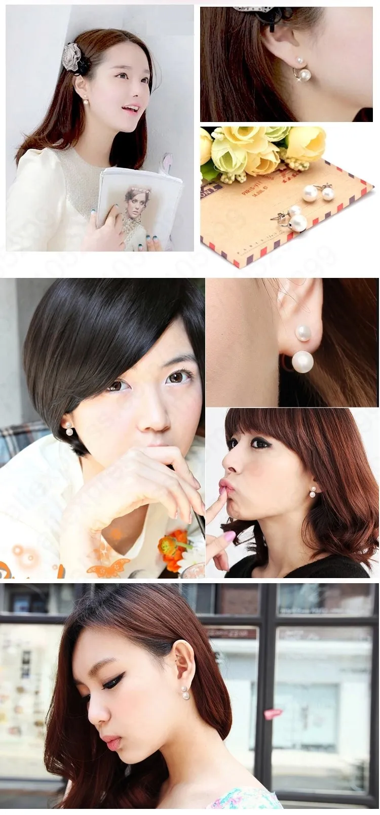 Женские серьги гвоздики из серебра 925 пробы с жемчугом|beads stud earrings|stud earrings925 sterling |
