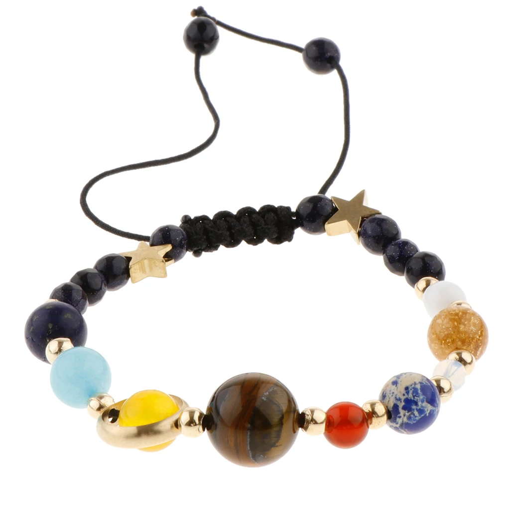 Colorful Unisex Fashion Stone Beads Bracelet Yoga Beaded Bracelet Adjustable