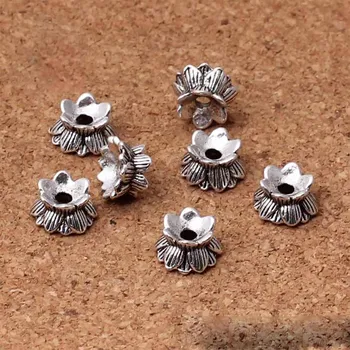 

10pcs/lot Double Size Lotus Flower Metal Beads 10x8x5mm Tibetan Silver Charm Spacer Beads DIY Bracelets Jewelry Making Materials