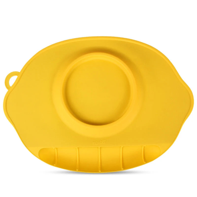 Силиконовые пластины ЛОТОК блюдо салфетки ребенок набор посуды детская посуда набор посуды пластины Твердый кормления посуда - Цвет: Yellow