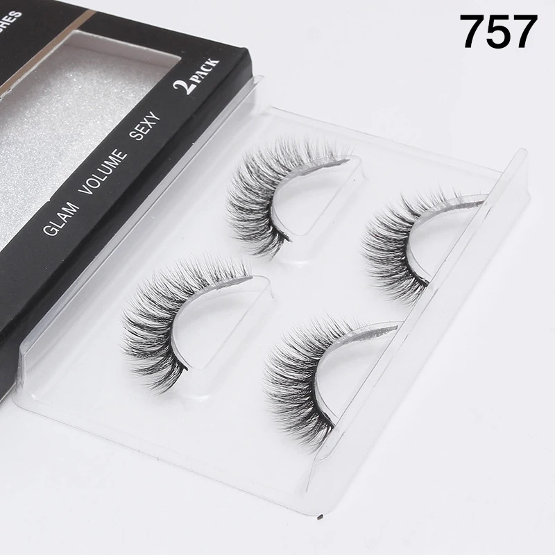 

2 Pairs 3D Daily Dating Eyelashes Natural Long False Eyelashes Volume Culer Fake Lashes Handmade Eyelash Extension Beauty Makeup