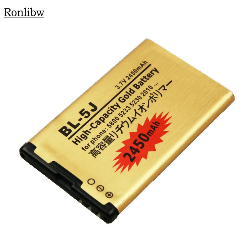 Аккумулятор Ronlibw для Nokia 2450 5230 мАч золотой аккумулятор 5233 5800 3020 Lumia 520 525 530 5900 Xpress Music
