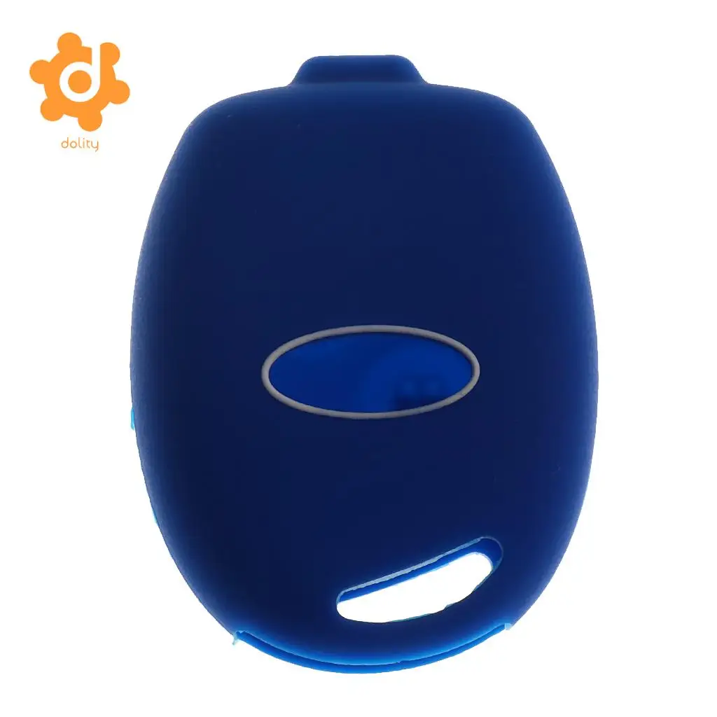Car Key Shell Fob Case Cover Protector KP-102 for Ford Fiesta Blue+White