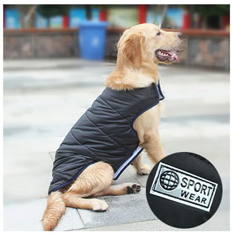 Зимняя водонепроницаемая Теплая стеганая куртка для собак, пальто, Модный дизайн, пуховые парки для щенков, одежда для средних/больших домашних животных