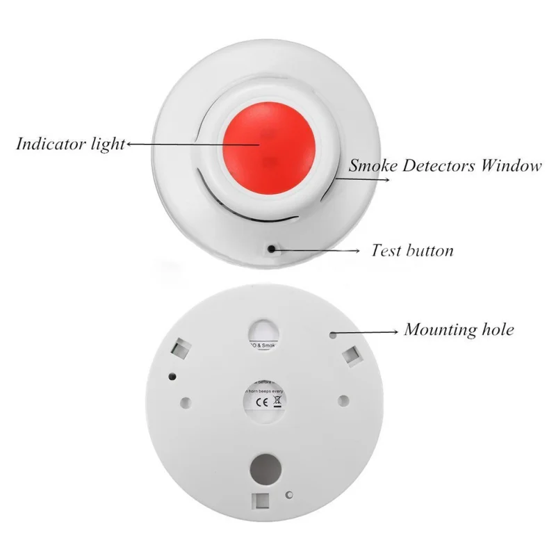 2в1 угарный газ и дымовая сигнализация CO& Smoke детектор внутренней безопасности звук и вспышка сигнализация и светодиодный сигнализационное устройство