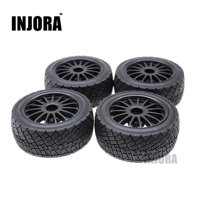 Cheap INJORA 4PCS Rally Rubber Tires & Wheel Rim Set for HPI WR8 1/10 Off-Road RC Car HSP 94177