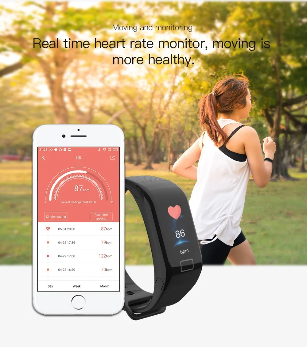 Smart band Men Women Blood Pressure Waterproof Color Screen Sports Smart Bracelet Heart Rate Monitor Smart Watch PK C1plus M 4