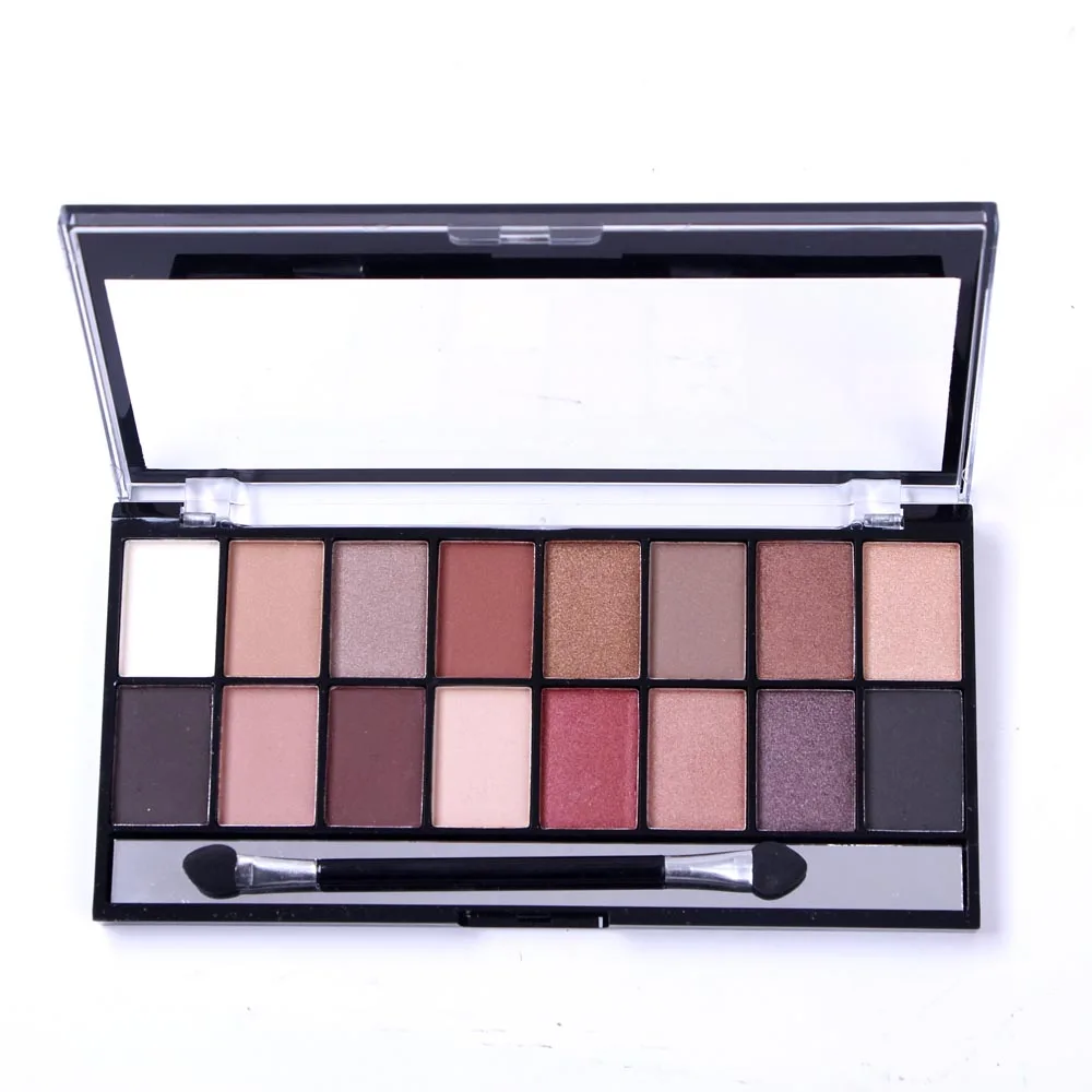 Professional Makeup 16 Colors Gliter Shiny Eyeshadow Palette Waterproof Matte Pigments Minerals Eye Shadow Nude Brown Make Up