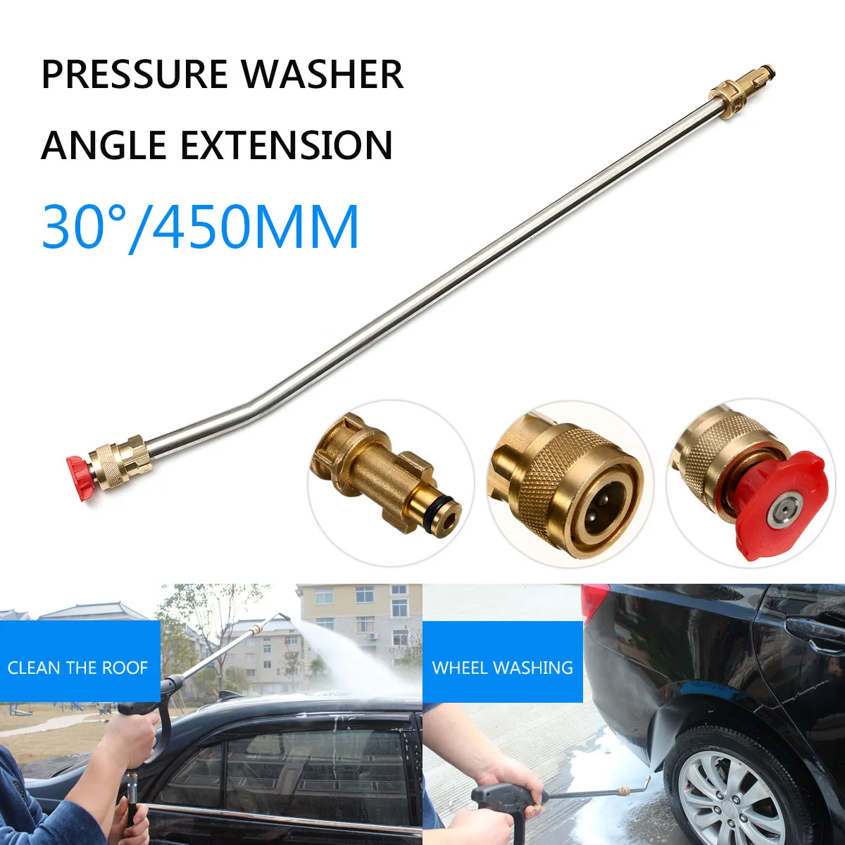 Pressure Washer Angled Extension Spray Lance Tips Set 30 Angle Car