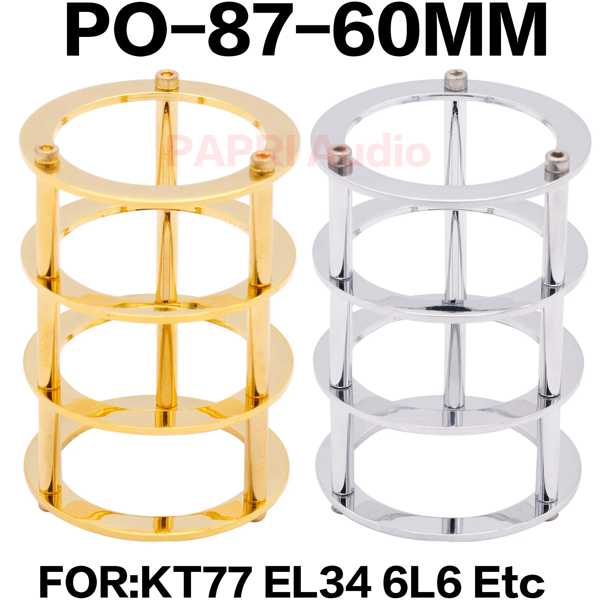 PAPRI Vacuum Tube Guard Protector Cover Gold Plated Rhodium Plated