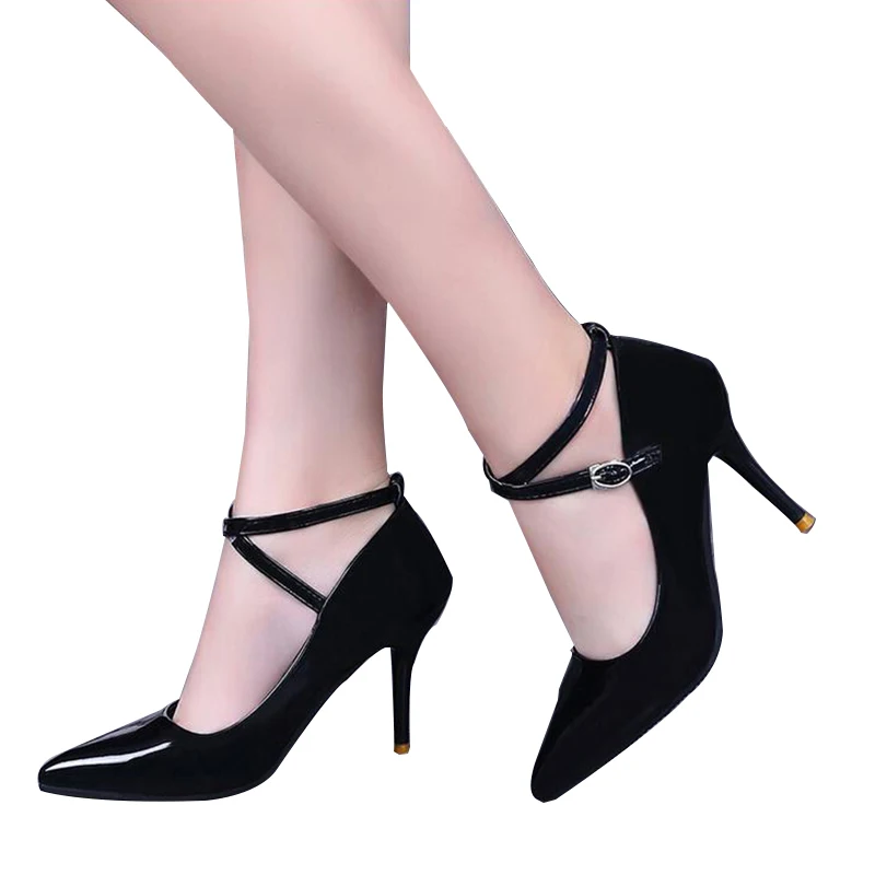 VTOTA Women Leather Pumps High Quality High Heels Pointed Toe Zapatos Mujer Shallow Mouth Sexy Pumps High Heel Shoes Woman P102
