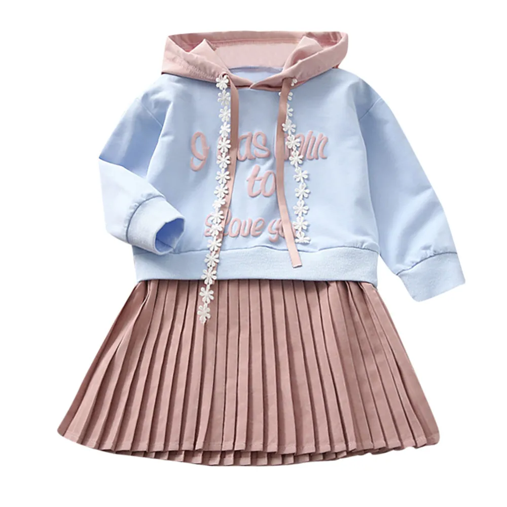 

Toddler Kids Baby Girl Letter Hooded Princess Dress Sweatshirt Outfits Clothes kids dresses for girls vestido menina 2018