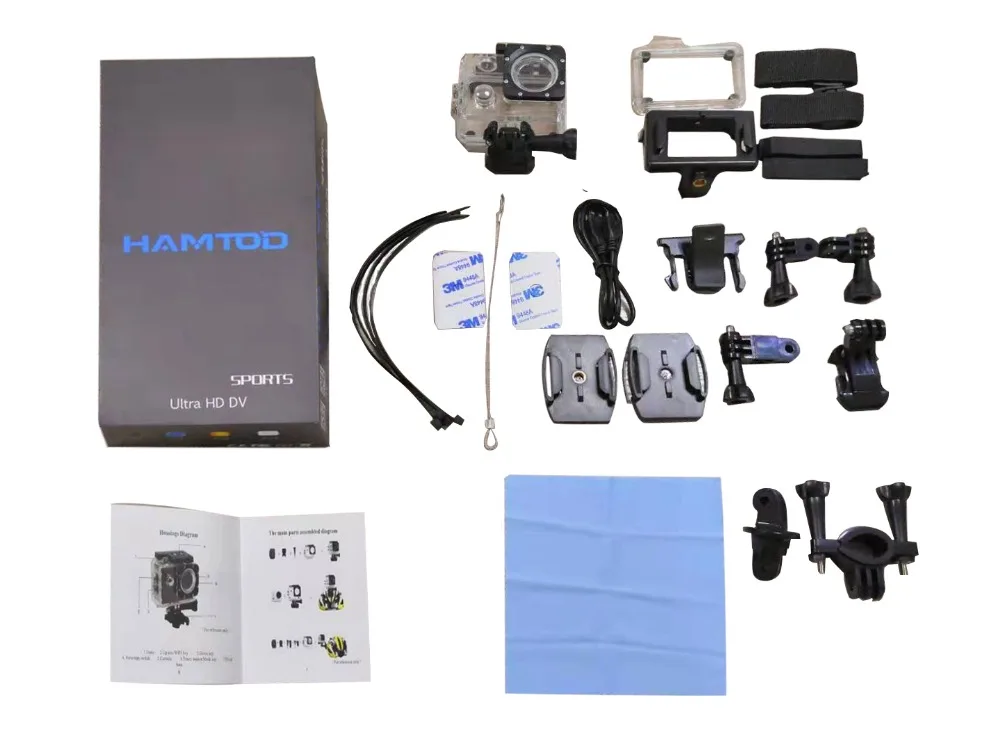 Спортивная камера HAMTOD S9 HD 4K WiFi, 2,0 дюймов, ЖК-экран, GC1034, Спортивная камера с разрешением 120 градусов