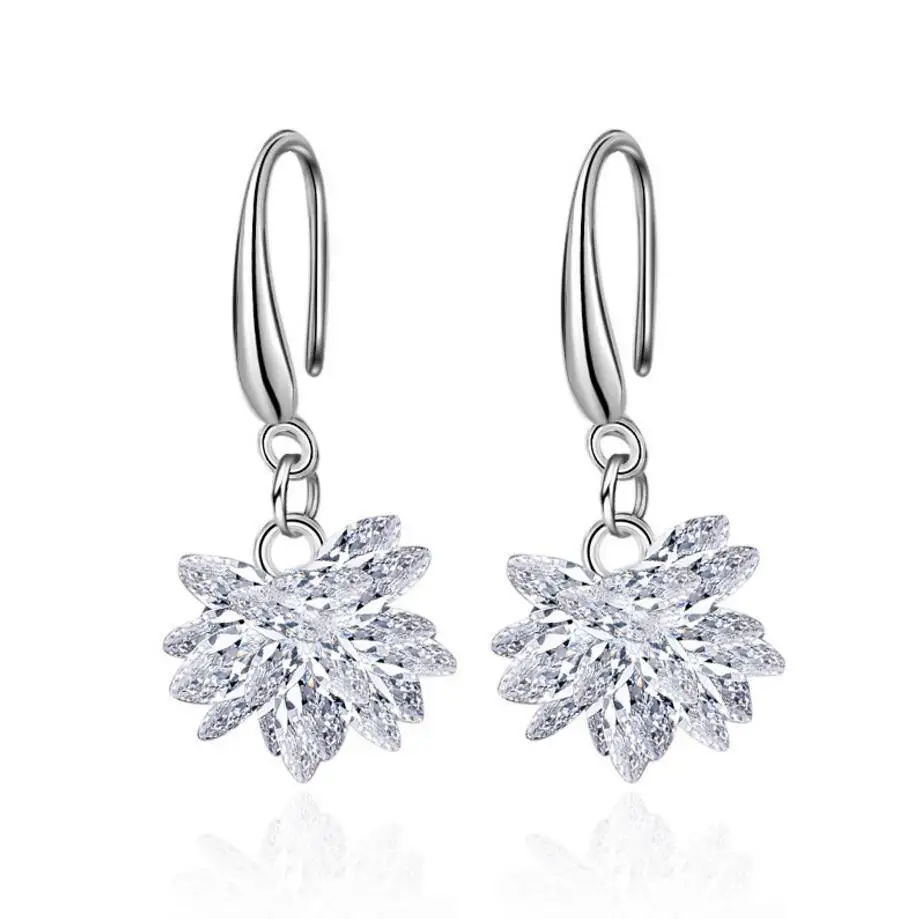 Новинка 2019 яркие серьги с кристаллами Swarovski для женщин именем снега микро набор
