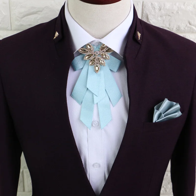 Высококлассный Алмазный мужской и женский воротник цветок английские, европейские и американский костюм рубашка бант галстук жениха