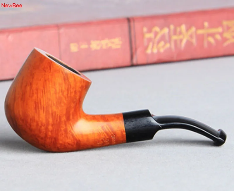5 newbee small size briar wood tobacco pipe with 3 mm metal filter good quality smoking pipe for beginner smoker