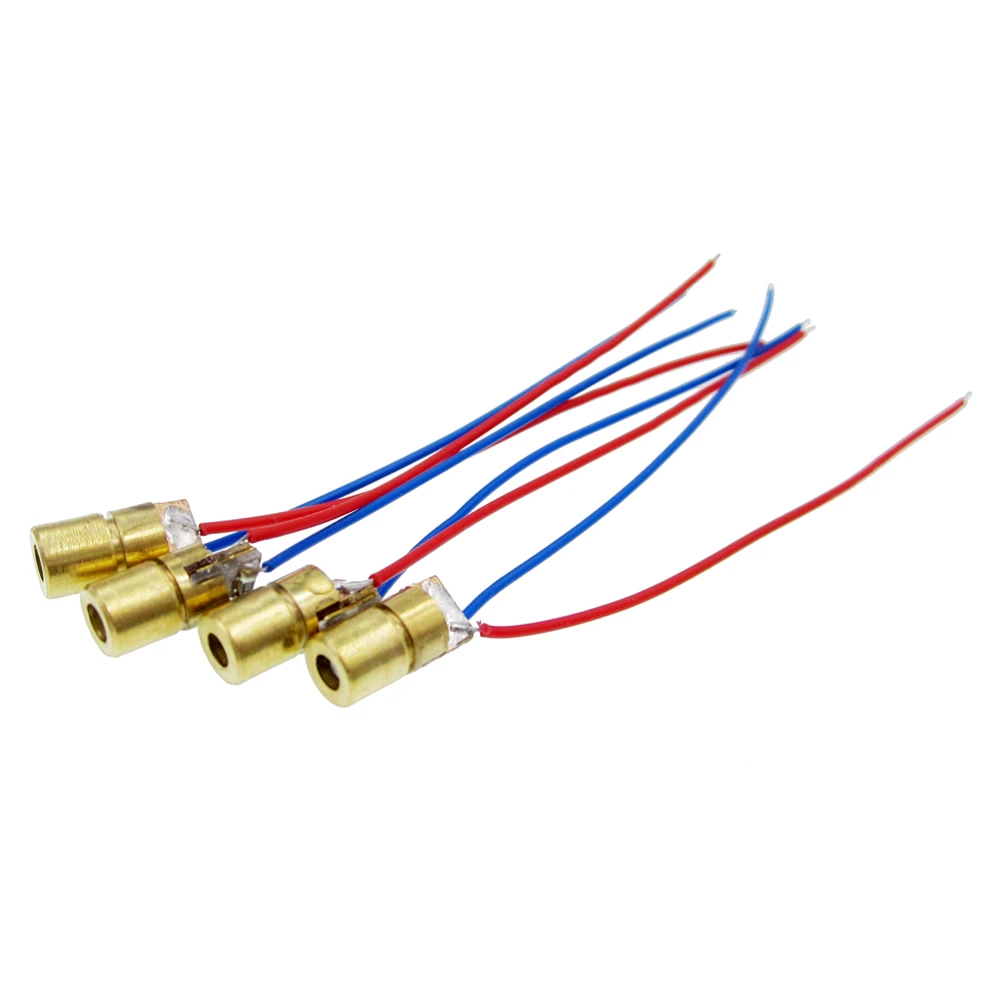 

100pcs 650nm 6mm DC 5V 5mW Laser Dot Diode Module Red Copper Head