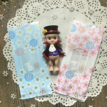 

300pcs Wholesale 5.5*13.5cm Flower PE DIY White Side Gusset Plastic Bags Wedding Party Cookie Candy Gift Packaging Bag BZ239