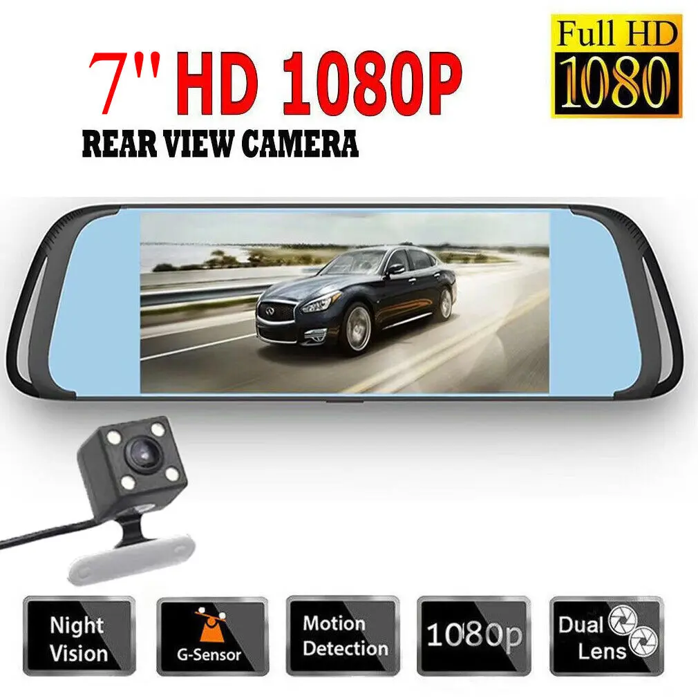 2019 7 &quotАвтомобильный видеорегистратор Full HD 1080P 0 дюймов ips сенсорный камера с