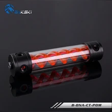 BYKSKI Length 180MM/260MM X 50MM Acrylic Double Helix T-Virus Cylindrical Water-Coolant Tank 6 holes Reservoir Red DNA