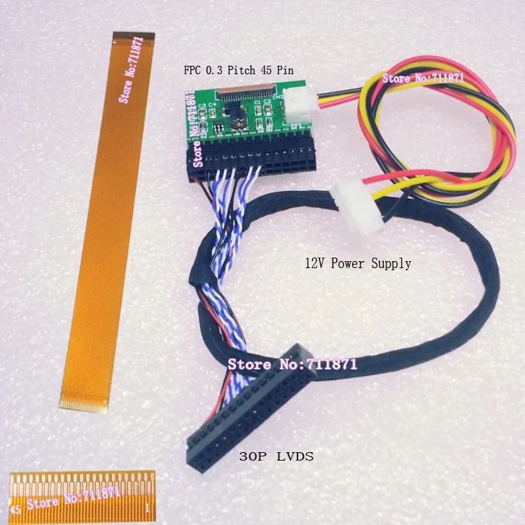 

0.3 Pitch 45P FFC FPC N101ICG L21 Rev.C2 LVDS Adapter Plate 0.3 45Pin FPC LVDS Conversion board 10.1 inch 45P FPC LVDS Connecter