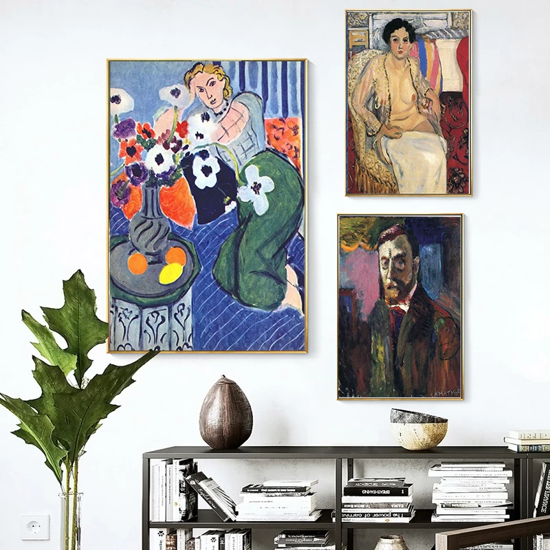 

France Lady Fauvism Henri Matisse Self-portrait Canvas Paintings Vintage Kraft Posters Wall Stickers Home Decor Family Gift