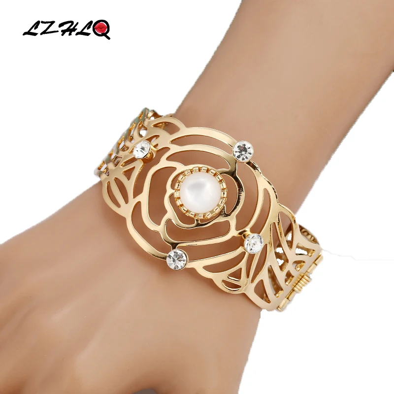 Fashion Women Boho Gold Silver Chain Bracelet Rhinestone Bangle Cuff Jewelry Set